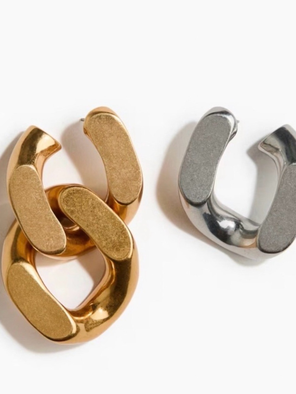Stella McCartney x H&M Two Toned Earrings- Chunky Link Hoop Earrings